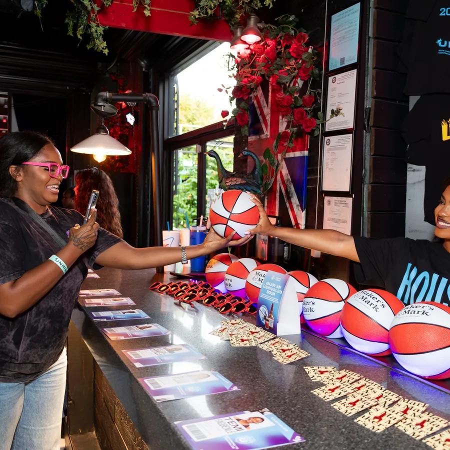 A Maker’s Mark ball handed across the bar at Side Peace