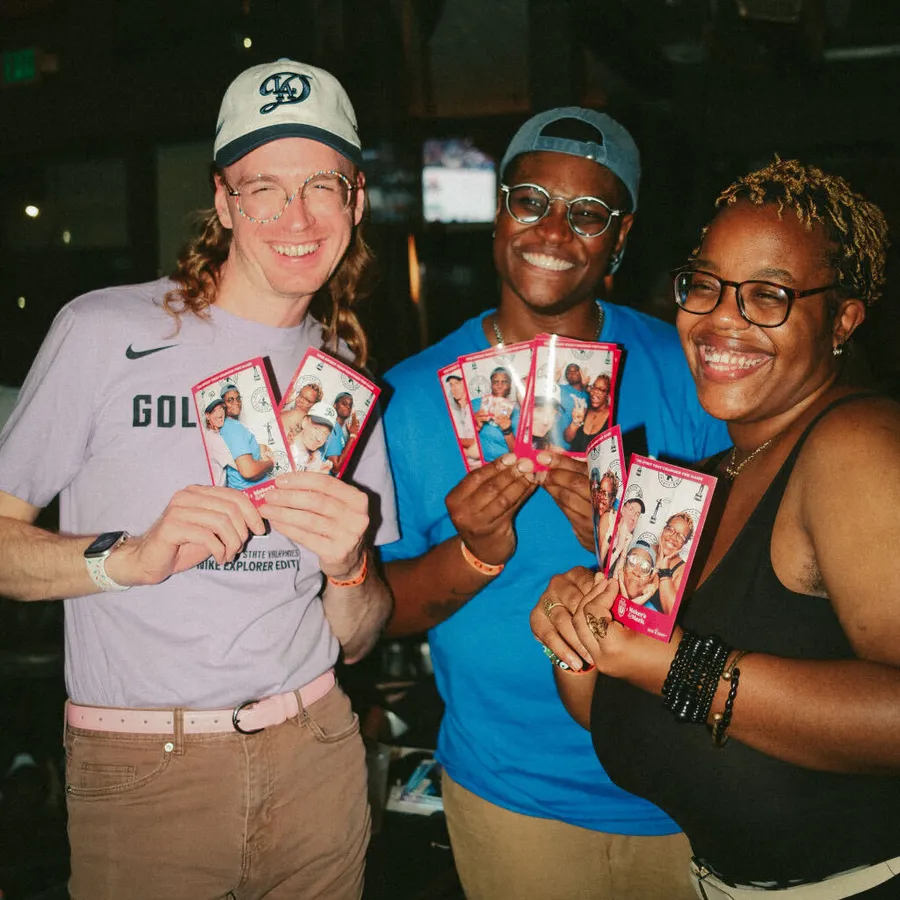 Maker’s Mark photo booth prints, held up for one more photo